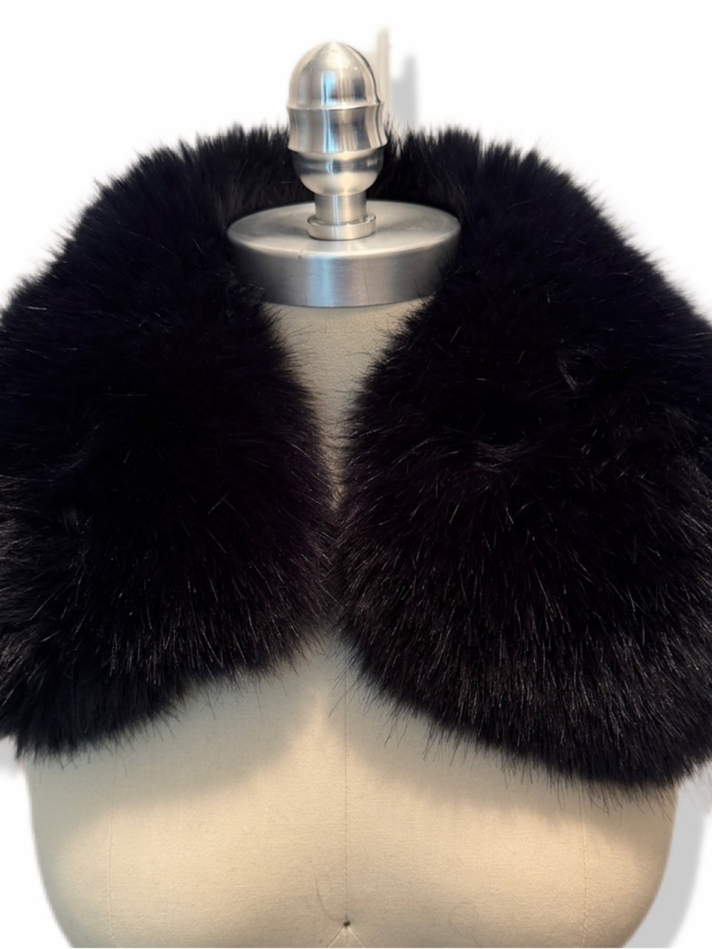 NWT Camila Coelho Navy Fur-Collar Zip Front Sleeveless Sweater - Picture 7 of 7
